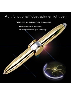 STYLO HAND SPINNER LED MULTIFONCTION OR BRILLANT