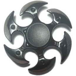 HAND SPINNER ÉTOILE DE LANCER ALLIAGE 6 HACHES NOIR/ARGENT