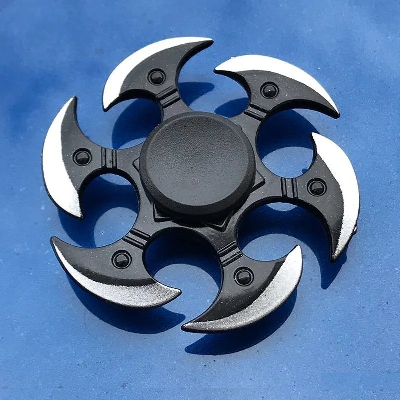 HAND SPINNER ÉTOILE DE LANCER ALLIAGE 6 HACHES NOIR/ARGENT