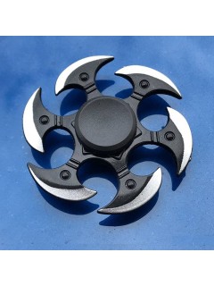 HAND SPINNER ÉTOILE DE LANCER ALLIAGE 6 HACHES NOIR/ARGENT