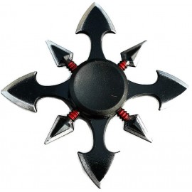 HAND SPINNER ÉTOILE DE LANCER ALLIAGE KUNAÏ NOIR/ROUGE/ARGENT