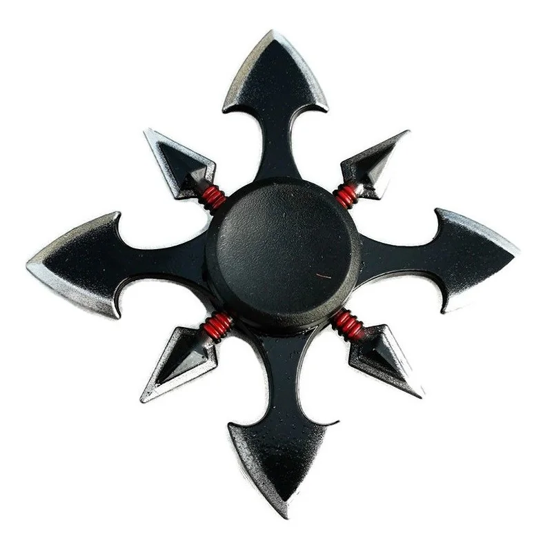 HAND SPINNER ÉTOILE DE LANCER ALLIAGE KUNAÏ NOIR/ROUGE/ARGENT