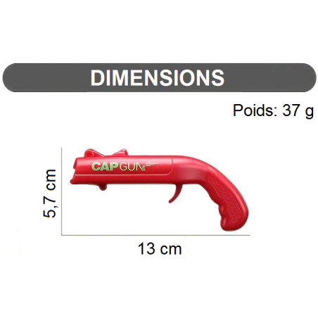 PISTOLET À CAPSULE OUVRE-BOUTEILLE CAPGUN ROUGE