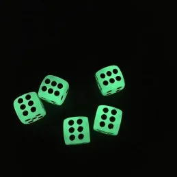 LOT DE 12 DÉS PHOSPHORESCENTS (14mm)