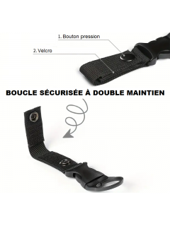 SANGLE À CLIP PORTE-BOUTEILLE D'EAU (SYSTÈME MOLLE) NOIR