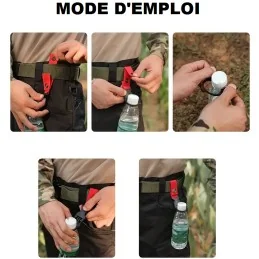 SANGLE À CLIP PORTE-BOUTEILLE D'EAU (SYSTÈME MOLLE) VERT