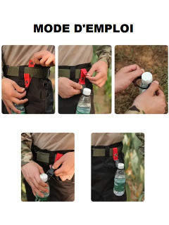 SANGLE À CLIP PORTE-BOUTEILLE D'EAU (SYSTÈME MOLLE) VERT