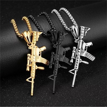 CHAÎNE + PENDENTIF M4 TITANE NOIR