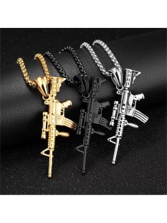 CHAÎNE + PENDENTIF M4 TITANE NOIR