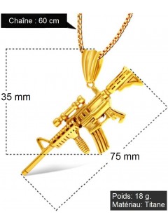 CHAÎNE + PENDENTIF M4 TITANE NOIR