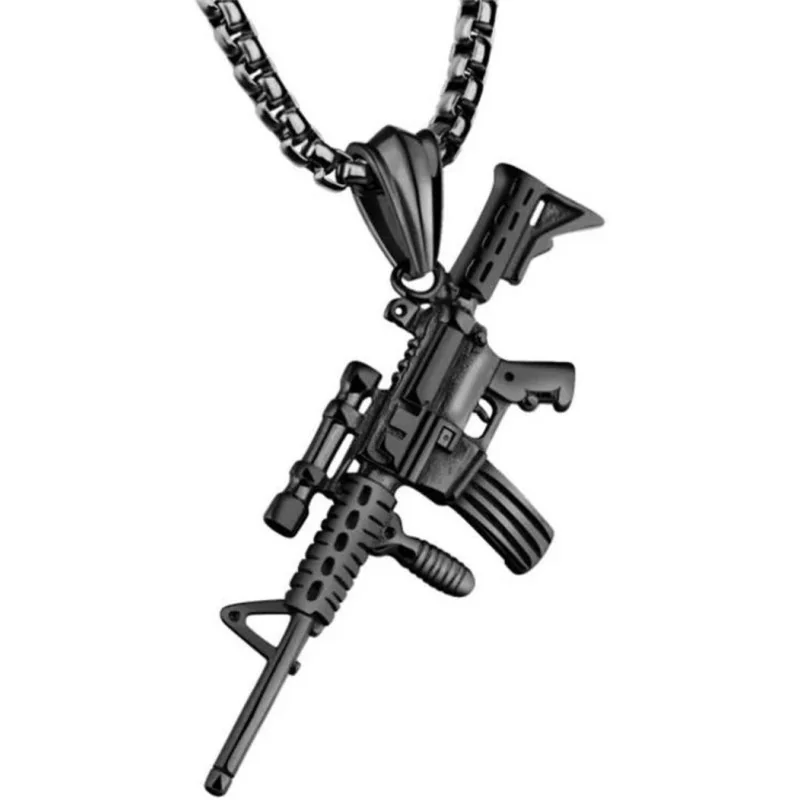 CHAÎNE + PENDENTIF M4 TITANE NOIR