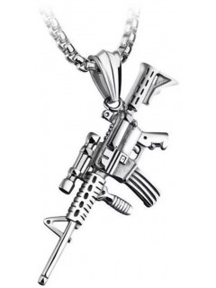 CHAÎNE + PENDENTIF M4 TITANE ARGENT