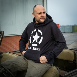 SWEAT À CAPUCHE FOSTEX ALLIED STAR U.S. ARMY GRIS FONCÉ