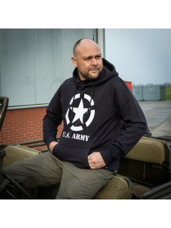 SWEAT À CAPUCHE FOSTEX ALLIED STAR U.S. ARMY GRIS FONCÉ