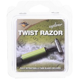 RASOIR RÉTRACTABLE BCB TWIST OLIVE/NOIR (+5 lames)