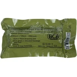 PANSEMENT COMPRESSIF BCB FIRST FIELD DRESSING VELCRO KAKI STANDARD (15x18cm)