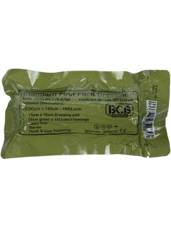 PANSEMENT COMPRESSIF BCB FIRST FIELD DRESSING VELCRO KAKI STANDARD (15x18cm)