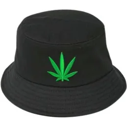 BOB STREETWEAR CANNABIS NOIR (avec feuille verte)