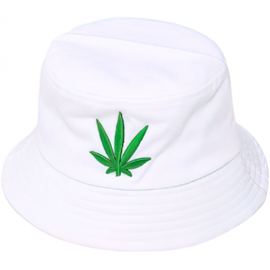 BOB STREETWEAR CANNABIS BLANC (avec feuille verte)