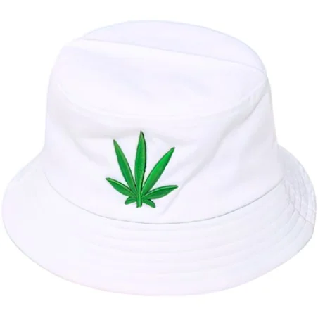 BOB STREETWEAR CANNABIS BLANC (avec feuille verte)