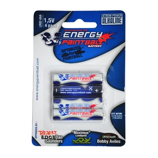 PILES ENERGY PAINTBALL ALKALINE 1.5V LR03 AAA (X4)