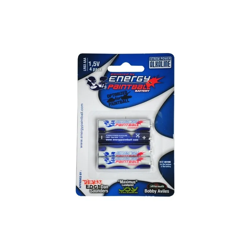 PILES ENERGY PAINTBALL ALKALINE 1.5V LR03 AAA (X4)