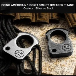 POING AMÉRICAIN 1 DOIGT SMILEY BREAKER TITANE BLACK