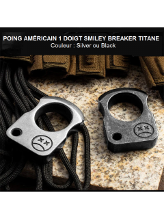 POING AMÉRICAIN 1 DOIGT SMILEY BREAKER TITANE SILVER