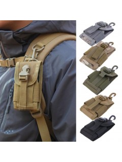 POCHE TÉLÉPHONE AVEC SYSTÈME MOLLE + MOUSQUETON