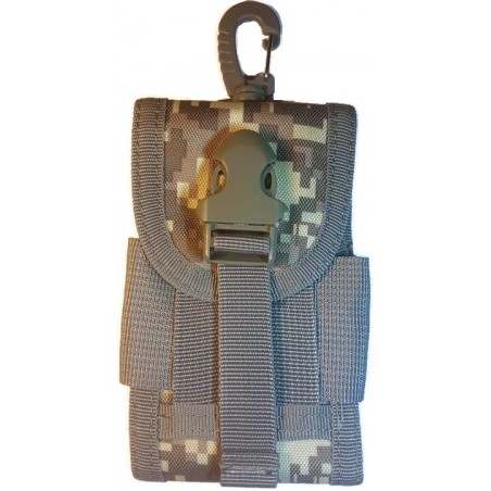 POCHE TÉLÉPHONE AVEC SYSTÈME MOLLE + MOUSQUETON ACU