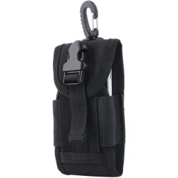 POCHE TÉLÉPHONE AVEC SYSTÈME MOLLE + MOUSQUETON NOIR