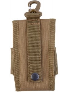 POCHE TÉLÉPHONE AVEC SYSTÈME MOLLE + MOUSQUETON KAKI