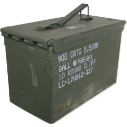 CAISSE À MUNITIONS 900 CRTG 5.56MM BALL M855A1 EN MÉTAL VERT OCCASION