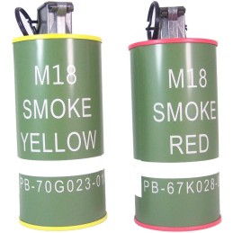 GRENADE FUMIGÈNE FACTICE M18 BB LOADER G&G ROUGE/JAUNE (lot de 2)