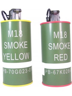 GRENADE FUMIGÈNE FACTICE M18 BB LOADER G&G ROUGE/JAUNE (lot de 2)