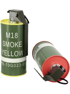 GRENADE FUMIGÈNE FACTICE M18 BB LOADER G&G ROUGE/JAUNE (lot de 2)