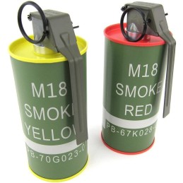 GRENADE FUMIGÈNE FACTICE M18 BB LOADER G&G ROUGE/JAUNE (lot de 2)