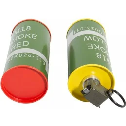 GRENADE FUMIGÈNE FACTICE M18 BB LOADER G&G ROUGE/JAUNE (lot de 2)