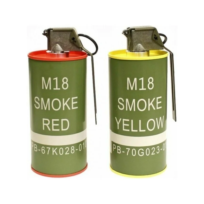 GRENADE FUMIGÈNE FACTICE M18 BB LOADER G&G ROUGE/JAUNE (lot de 2)