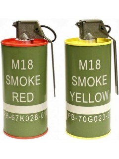 GRENADE FUMIGÈNE FACTICE M18 BB LOADER G&G ROUGE/JAUNE (lot de 2)