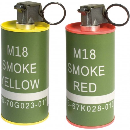 GRENADE FUMIGÈNE FACTICE M18 BB LOADER G&G ROUGE/JAUNE (lot de 2)