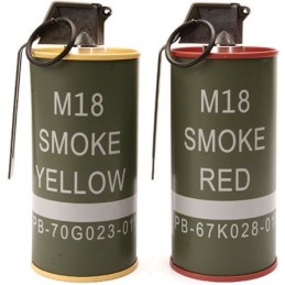 GRENADE FUMIGÈNE FACTICE M18 BB LOADER G&G ROUGE/JAUNE (lot de 2)