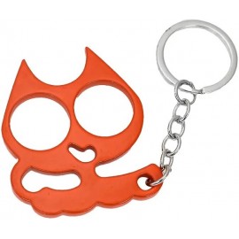 PORTE-CLÉ POING AMÉRICAIN MÉTAL CAT ORANGE