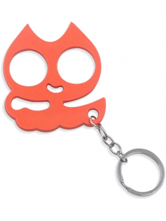 PORTE-CLÉ POING AMÉRICAIN MÉTAL CAT ORANGE