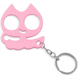 PORTE-CLÉ POING AMÉRICAIN MÉTAL CAT ROSE