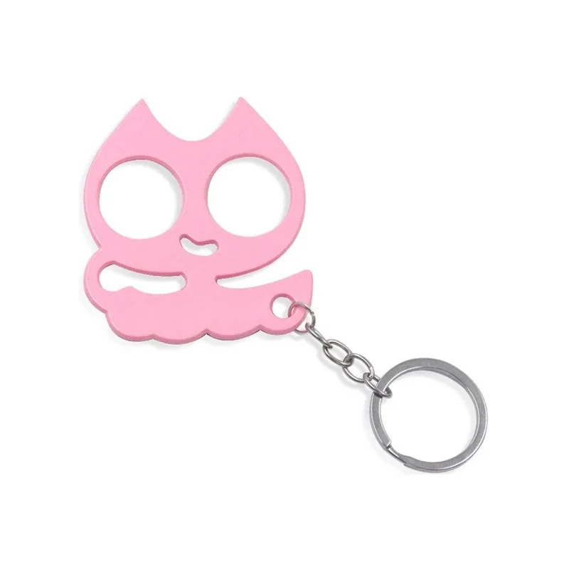 PORTE-CLÉ POING AMÉRICAIN MÉTAL CAT ROSE