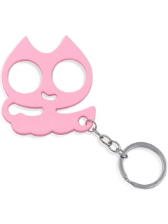 PORTE-CLÉ POING AMÉRICAIN MÉTAL CAT ROSE