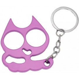 PORTE-CLÉ POING AMÉRICAIN MÉTAL CAT VIOLET