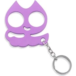 PORTE-CLÉ POING AMÉRICAIN MÉTAL CAT VIOLET