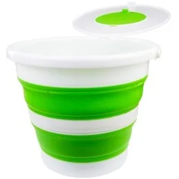 SEAU DE PRÉPARATION/STOCKAGE REPLIABLE GEL4FUN POUR BILLES GELBALL BLANC/VERT (10L)